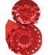 Piatti Fondi di Carta a Petalo Rosso Metallizzato Satinato 18,5 cm