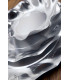 Piatti Fondi di Carta a Petalo Argento Metallizzato Lucido 18,5 cm