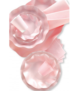 Piatti Piani di Carta a Petalo Rosa Perlato 24 cm