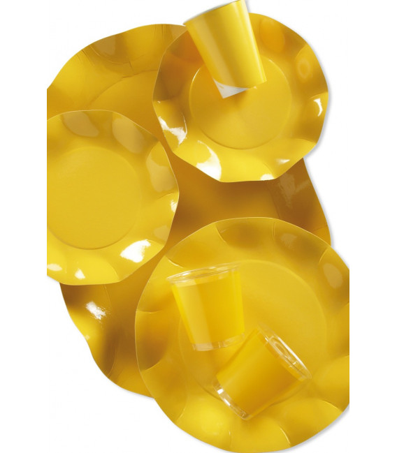 Piatti Fondi di Carta a Petalo Giallo 18,5 cm