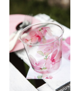 Bicchieri di Plastica Fiore Rosa 300 cc