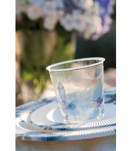 Bicchieri di Plastica Fiore Blu 300 cc