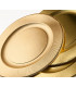 Piatti Fondi di Carta a Righe Oro Metallizzato Satinato 25,5 cm