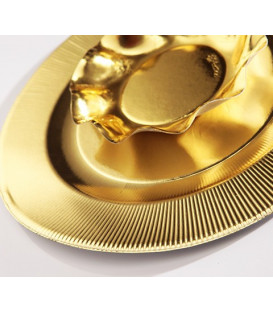Piatti Piani di Carta a Righe Oro Metallizzato Lucido 21 cm