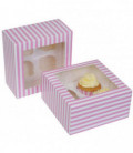 Box 4 Cupcake a righe Rosa 2 Pz House of Marie