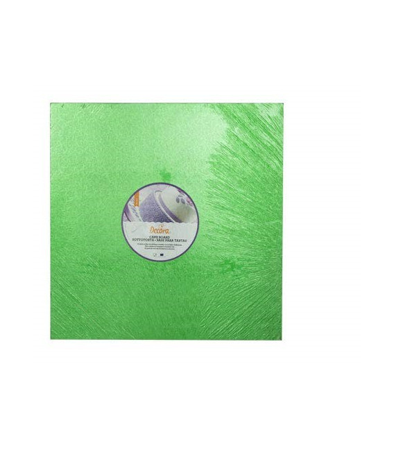 Sottotorta Vassoio Rigido Quadrato Verde H 1,2 cm