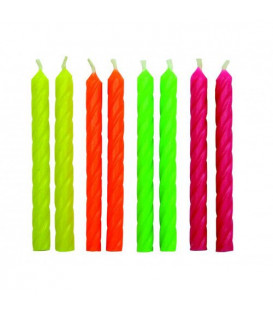 Candeline a Spirale Neon 24 Pz PME