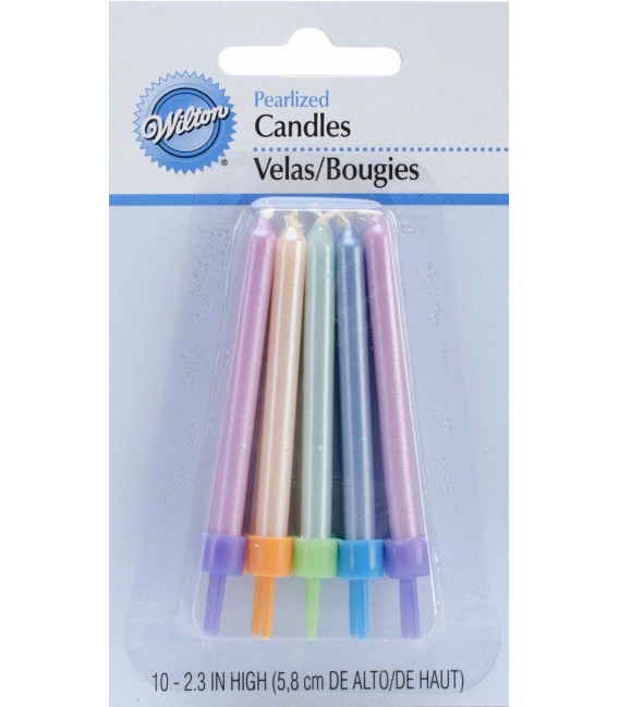 Candeline Multicolore Effetto Perlato 10 Pz Wilton