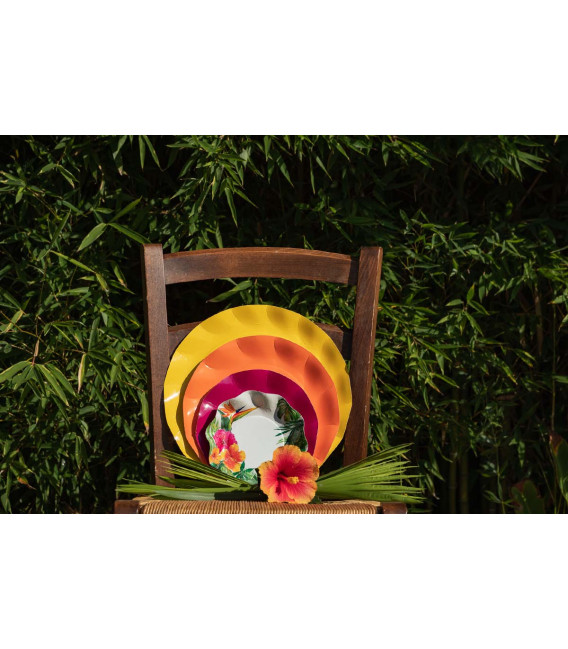 Piatti Piani di Carta a Petalo Tropical 27 cm