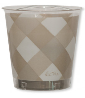 Bicchieri di Plastica Vichy a Quadri Bianco Tortora 300 cc 3 confezioni