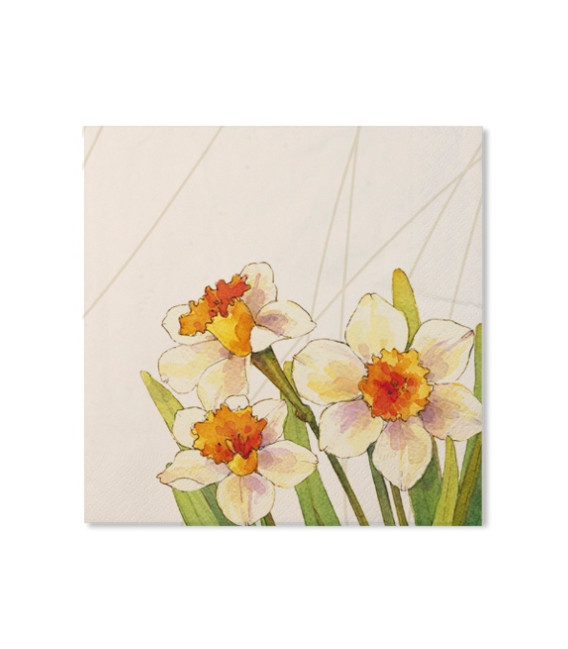 Tovaglioli Floreali Narcisi 33 x 33 cm 3 Confezioni