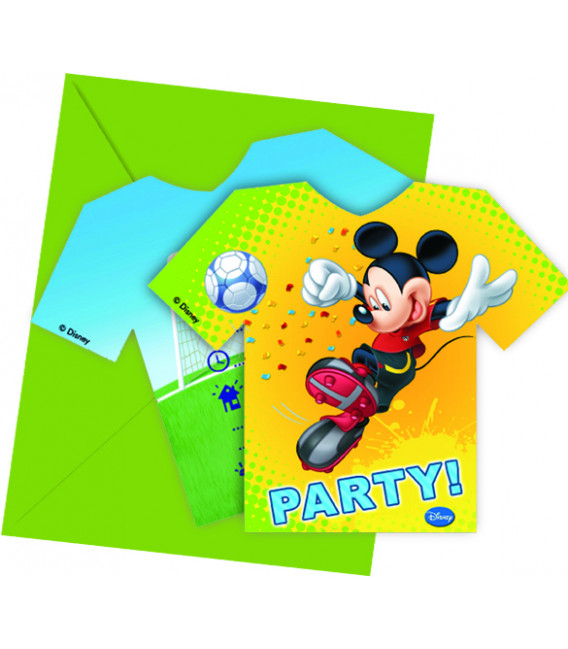 Biglietti Inviti Compleanno Mickey Mouse Goal Team Disney