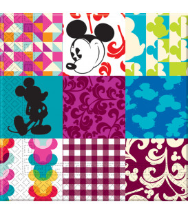 Tovaglioli 33 x 33 cm 3 Veli Mickey Mouse Patchwork Disney 3 Pz