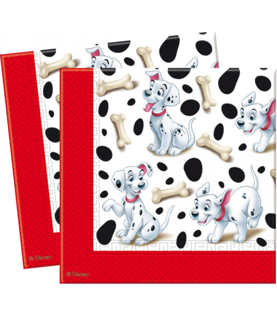 Tovaglioli 33 x 33 cm 3 Veli La Carica dei 100 e 1 Dalmata Disney 3 Pz