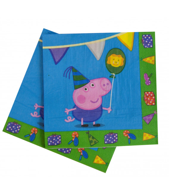 Tovaglioli 33 x 33 cm 2 Veli Peppa Pig 3 Pz