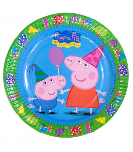 Piatto Piano Grande di Carta 23 cm Peppa Pig