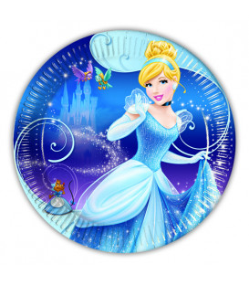 Piatto Piano Piccolo di Carta 20 cm Cenerentola Disney