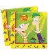 Tovagliolo 33 x 33 cm 2 Veli Phineas and Ferb Disney 3 Pz