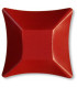 Coppetta Quadrata Piccola di Carta Rosso Satinato 11,6 x 11,6 cm