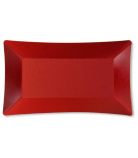 Piatti di Carta Rettangolare Wasabi Rosso Opaco 24,5 x 14,5 cm