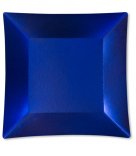 Piatti Piani di Carta Quadrati Grandi Blu Satinato Wasabi 24,5 x 24,5 cm