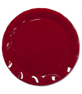 Piatti Piani di Plastica a Petalo Rosso 20 cm 2 confezioni