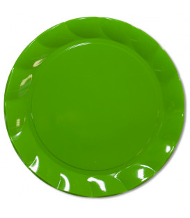 Piatti Piani di Plastica a Petalo Verde 34 cm 2 confezioni