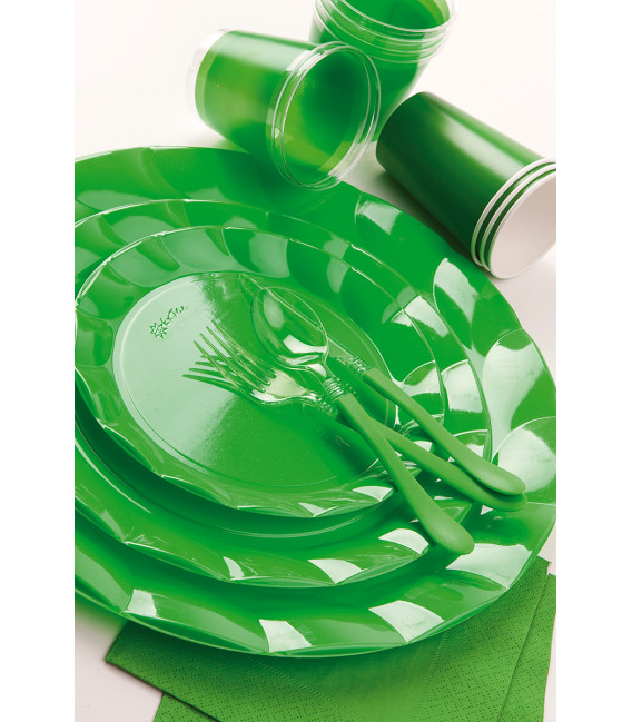 Bicchieri di Plastica Verde Prato 300 cc