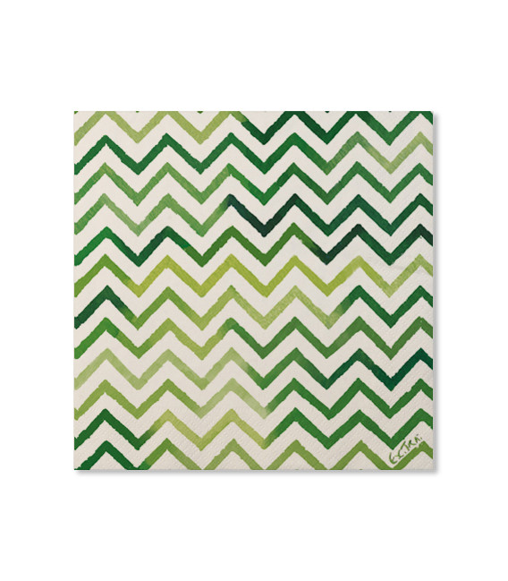 Tovaglioli Chevron Verde 33 x 33 cm 3 confezioni