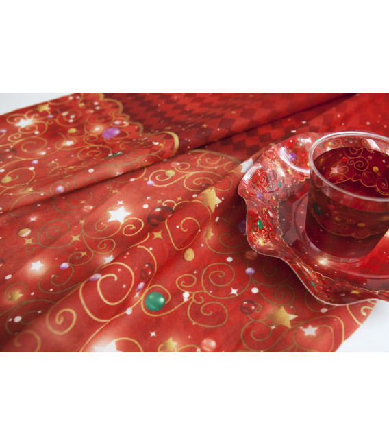 Tovaglia Rettangolare Natale in Rosso 140 x 240 cm