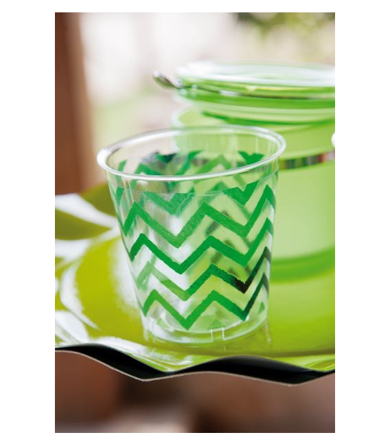 Bicchieri di Plastica Chevron Verde 300 cc 3 confezioni