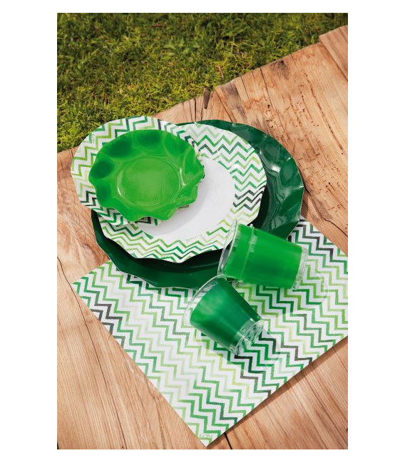 Bicchieri di Plastica Chevron Verde 300 cc 3 confezioni