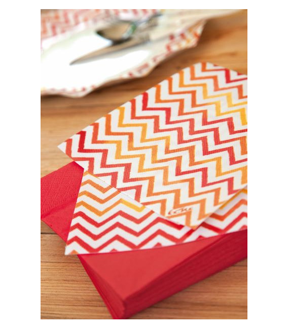 Tovaglioli Chevron Rosso 33 x 33 cm 3 confezioni