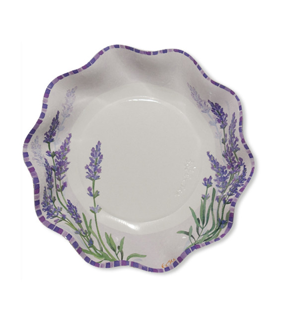 Piatti Fondi di Carta a Petalo Fiori Lavanda 18,5 cm