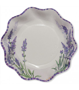 Piatti Fondi di Carta a Petalo Fiori Lavanda 18,5 cm