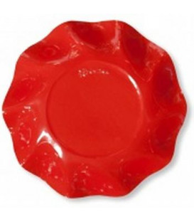 Piatti Fondi di Carta a Petalo Rosso Corallo 24 cm 2 confezioni
