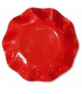 Piatti Fondi di Carta a Petalo Rosso Corallo 24 cm 2 confezioni