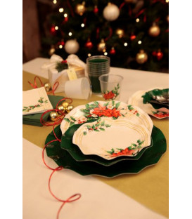 Piatti Piani di Carta a Petalo Fiori di Natale 21 cm