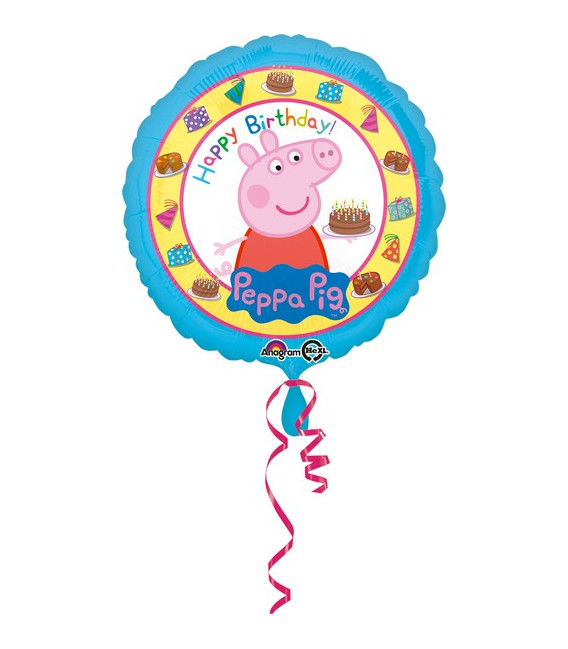 Pallone foil standard 17" - 42 cm Peppa Pig Happy Birthday