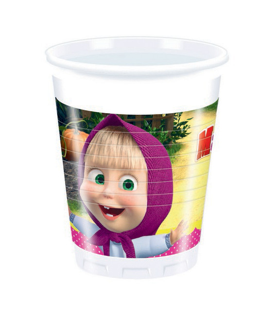 Bicchiere plastica 200 ml Masha e Orso