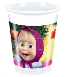 Bicchiere plastica 200 ml Masha e Orso