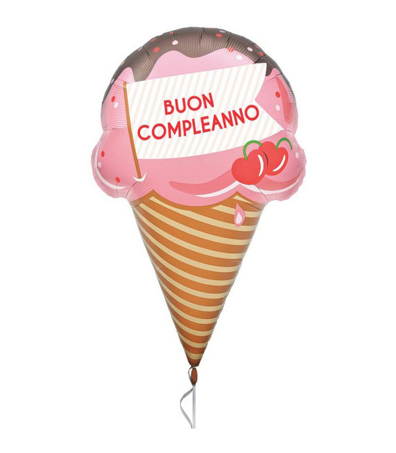 Pallone foil Supershape Buon Compleanno Gelato