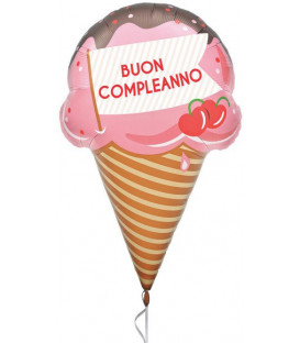 Pallone foil Supershape Buon Compleanno Gelato