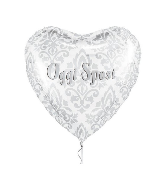 Pallone foil 18" - 45 cm Oggi Sposi cuore 1 pz