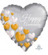 Pallone foil standard cuore Happy Anniversary