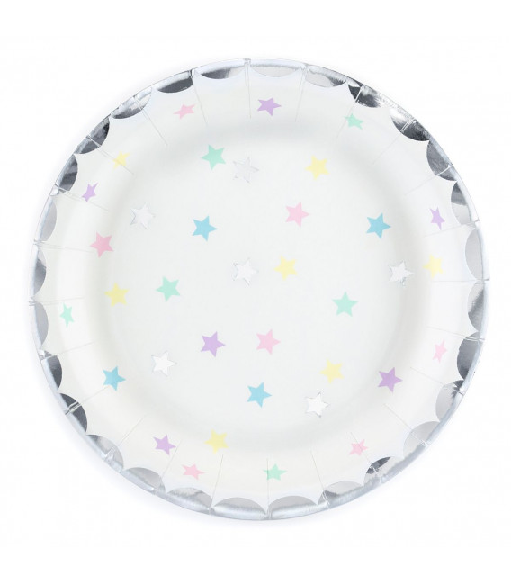 Piatti Unicorno Stelle 18 cm 6 Pz