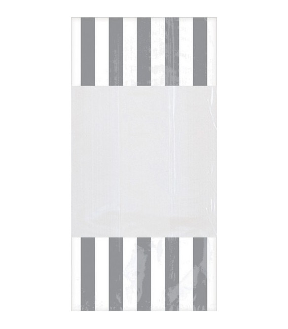 Sacchetti cellophane striped 13 x 25 cm Grigio 10 Pz