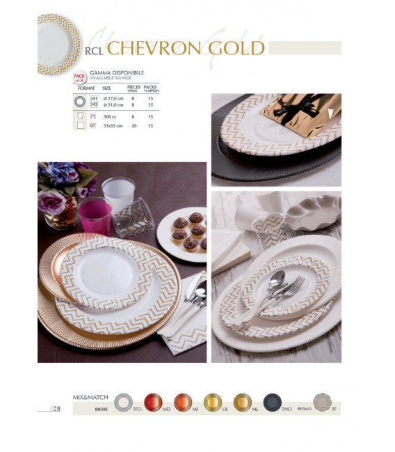 Bicchieri di Plastica Chevron Oro 300 cc