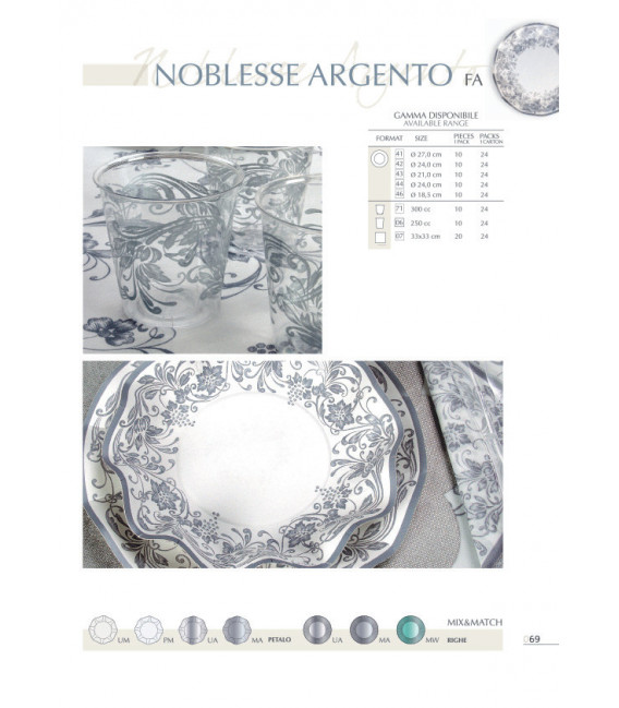 Tovaglioli Noblesse Argento 33 x 33 cm 3 confezioni