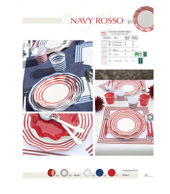 Bicchieri di Plastica Navy Rosso 300 cc